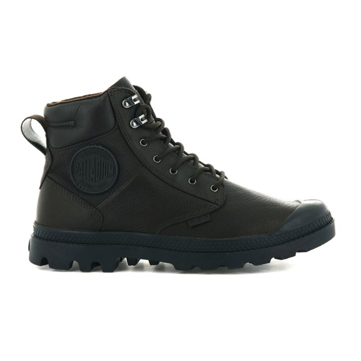 Palladium Pampa Shield WP+ LTH Women\'s Boots Black | UK E359-TZE